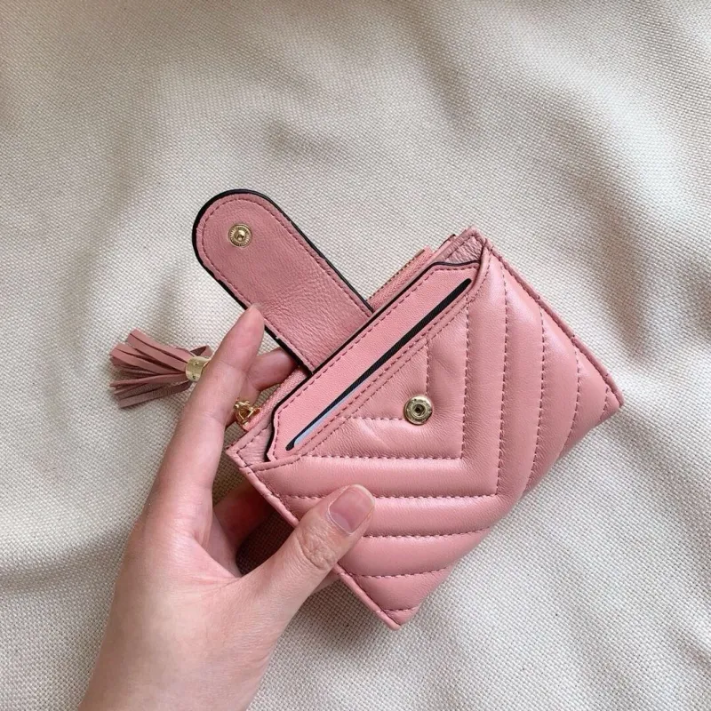 Yves Saint Laurent Pink Leather Compact Wallet - Image 5