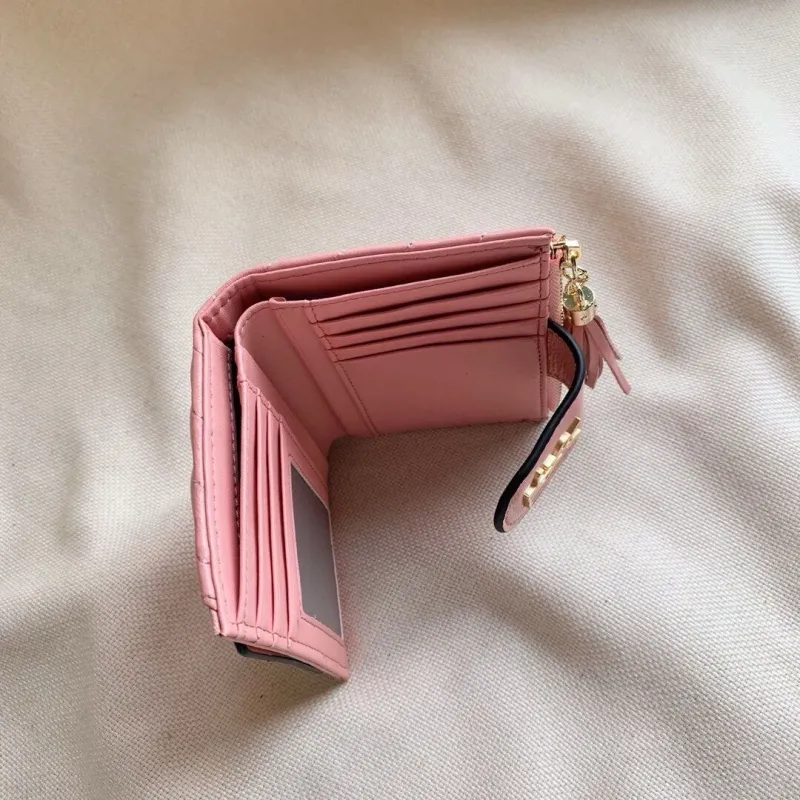 Yves Saint Laurent Pink Leather Compact Wallet - Image 9