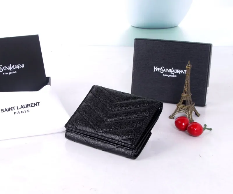 Yves Saint Laurent Black Quilted Leather Wallet - Image 4