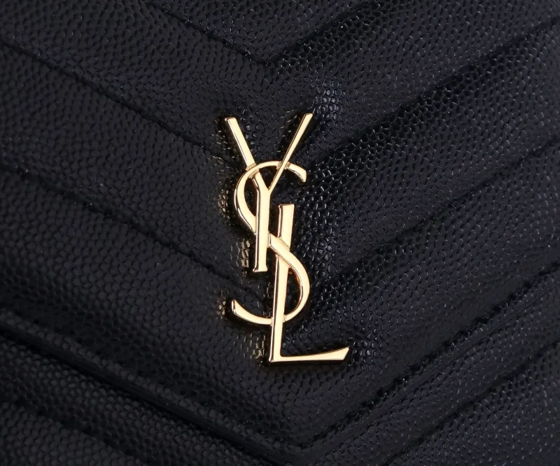 Yves Saint Laurent Black Quilted Leather Wallet - Image 8