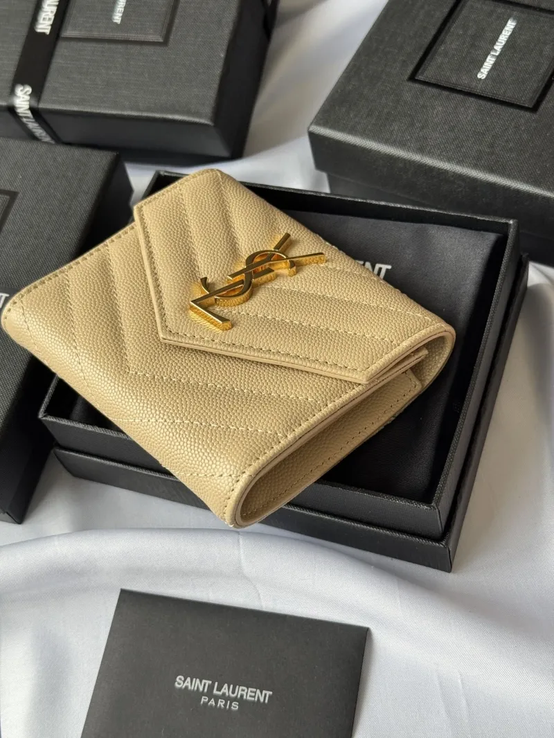 Saint Laurent Beige Compact Wallet 43 - Image 3
