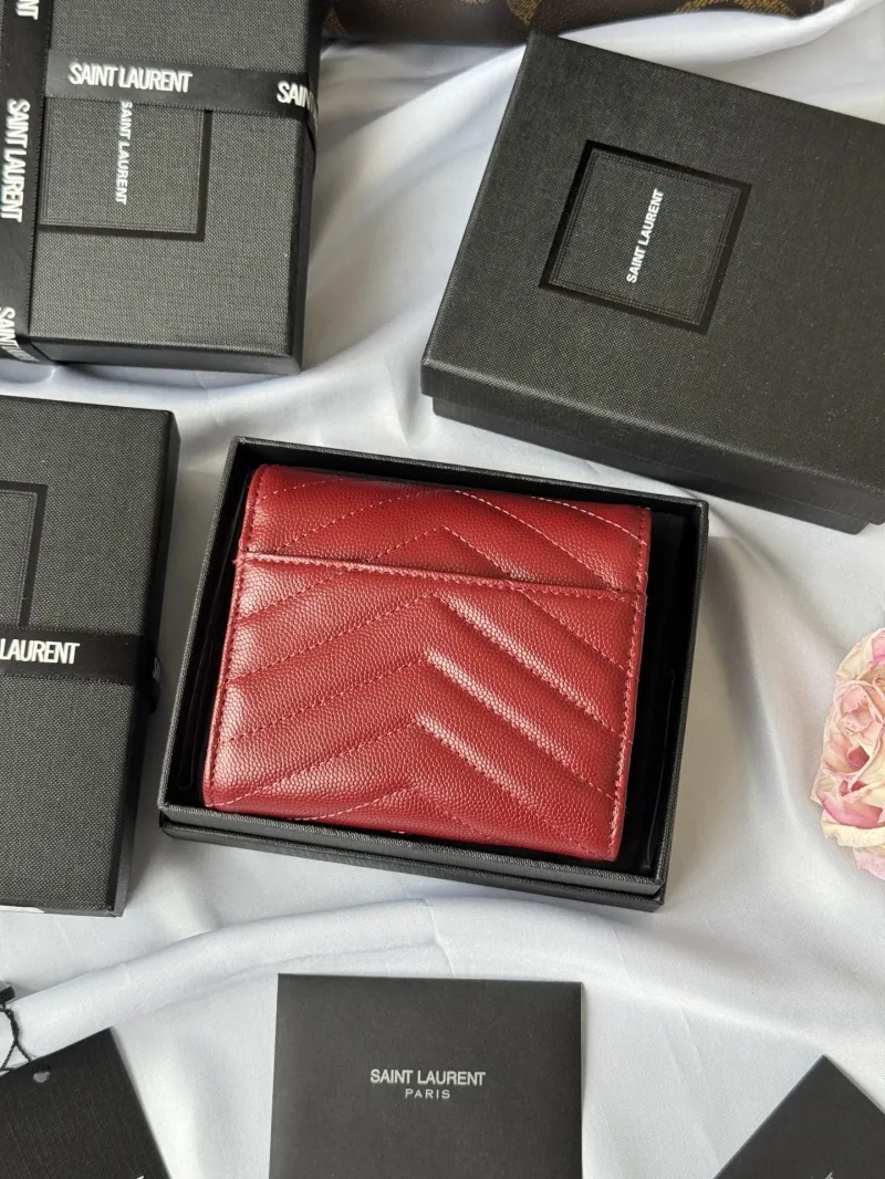 Alternative view of YSL Red Quilted Leather Wallet
