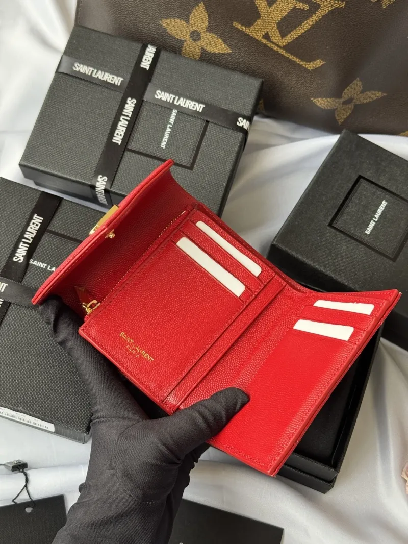 Saint Laurent Red Compact Wallet 46 - Image 5