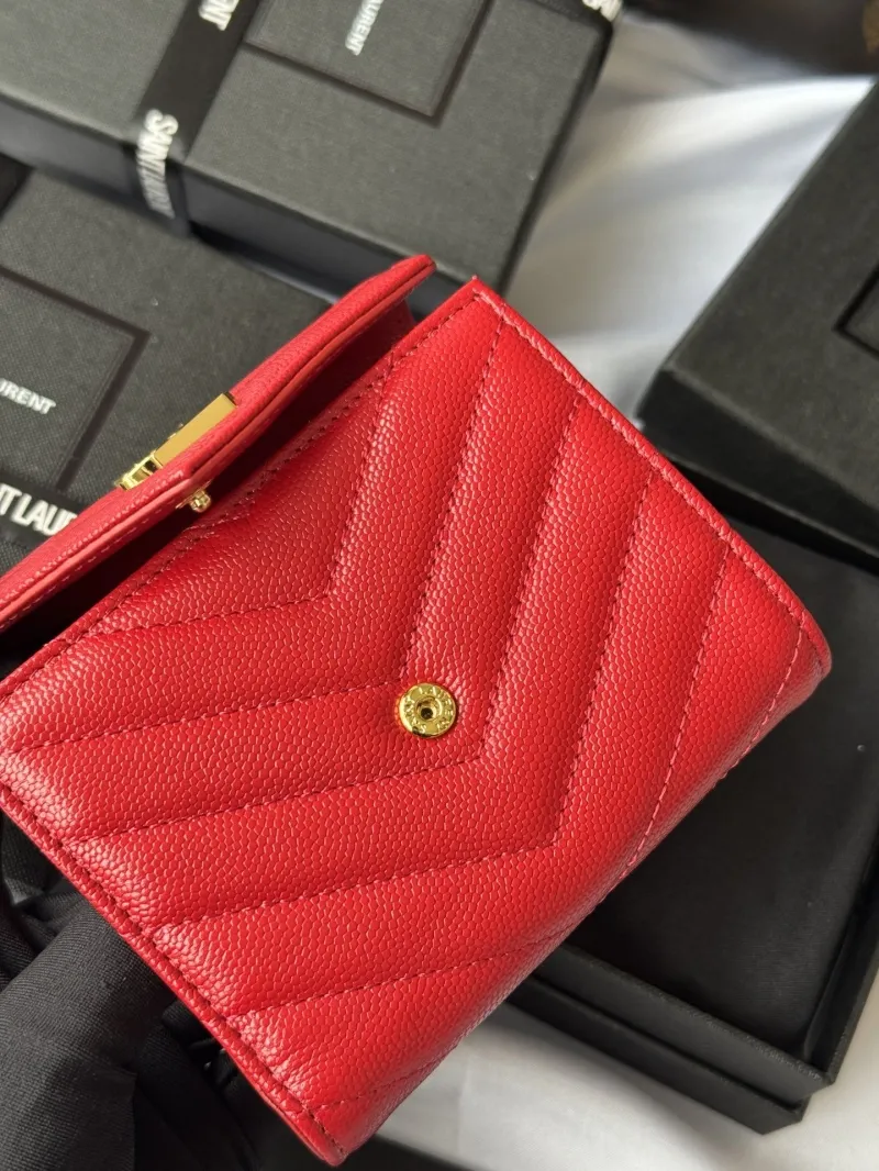 Saint Laurent Red Compact Wallet 46 - Image 7