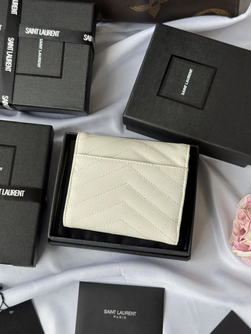 Alternative view of Saint Laurent White Compact Wallet 47