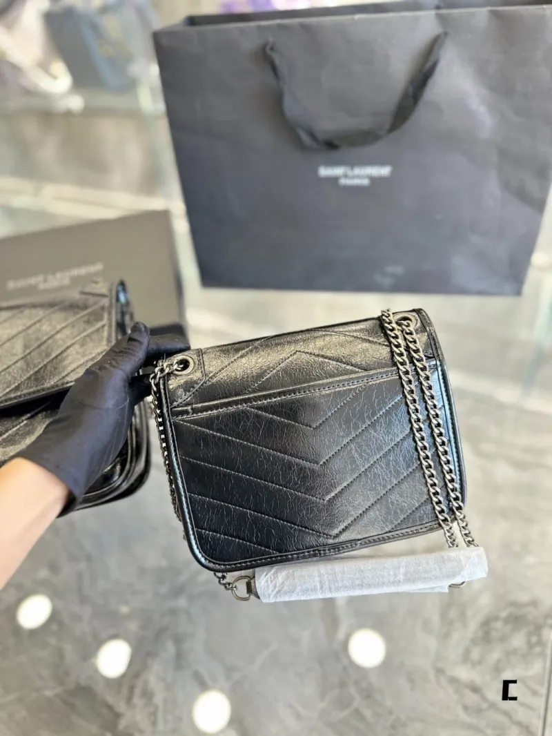 Alternative view of YSL Black Leather Chain Shoulder Bag 52