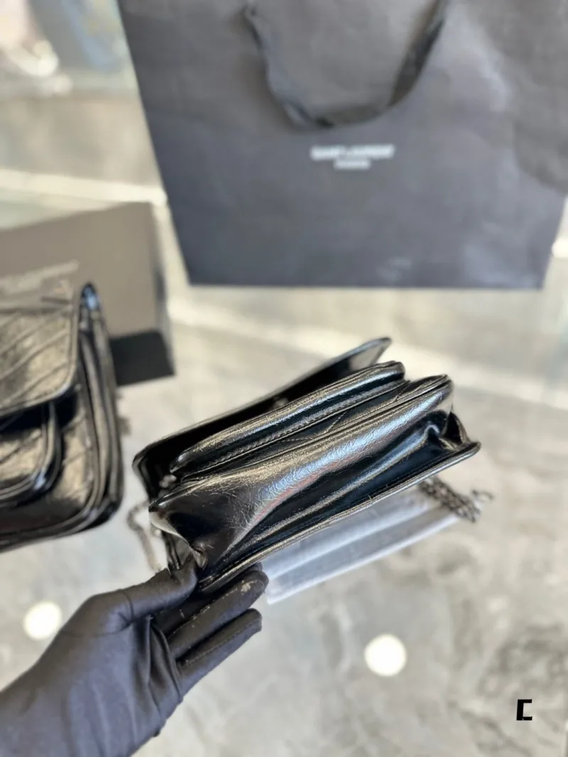 YSL Black Leather Chain Shoulder Bag 52 - Image 3