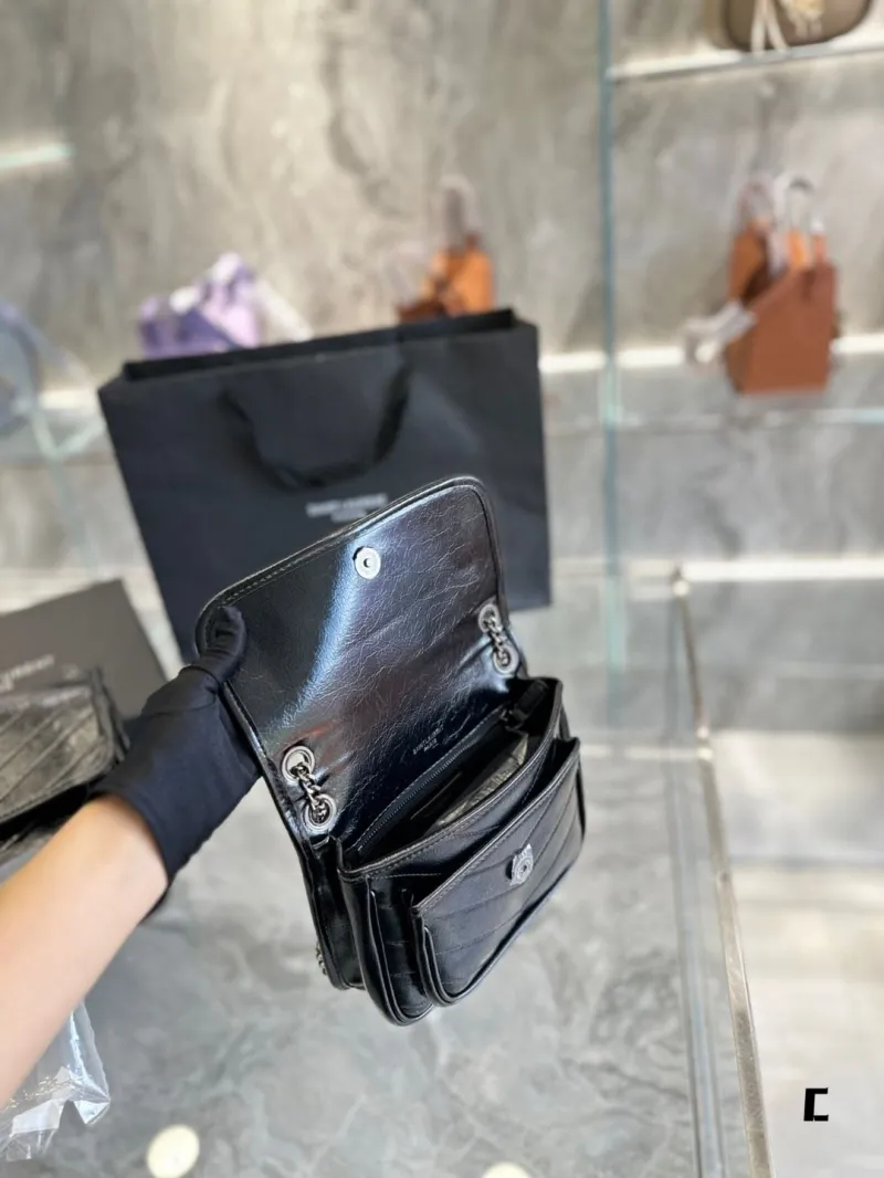 YSL Black Leather Chain Shoulder Bag 52 - Image 4