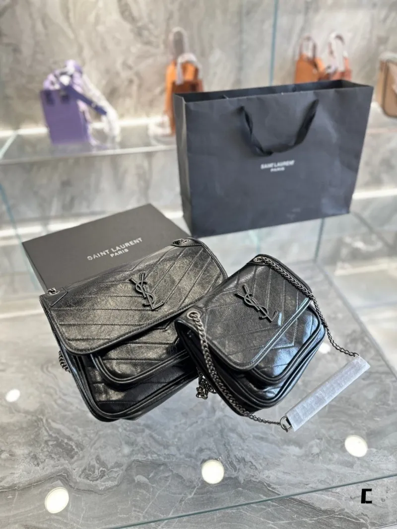 YSL Black Leather Chain Shoulder Bag 52 - Image 7