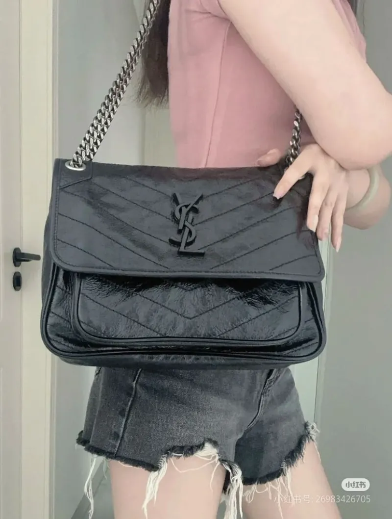 YSL Black Leather Chain Shoulder Bag 52 - Image 8