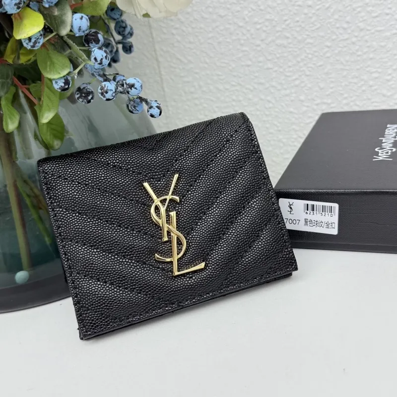YSL Black Caviar Leather Bifold Wallet