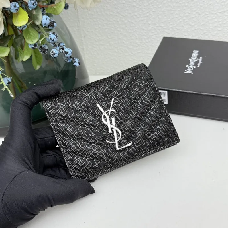 Alternative view of YSL Black Small Leather Wallet