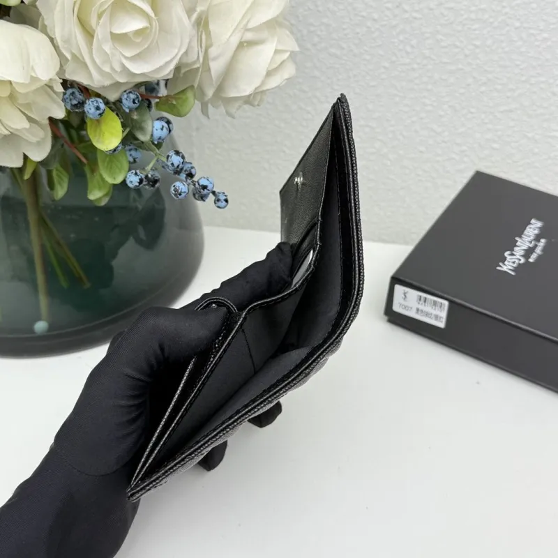 YSL Black Small Leather Wallet - Image 8
