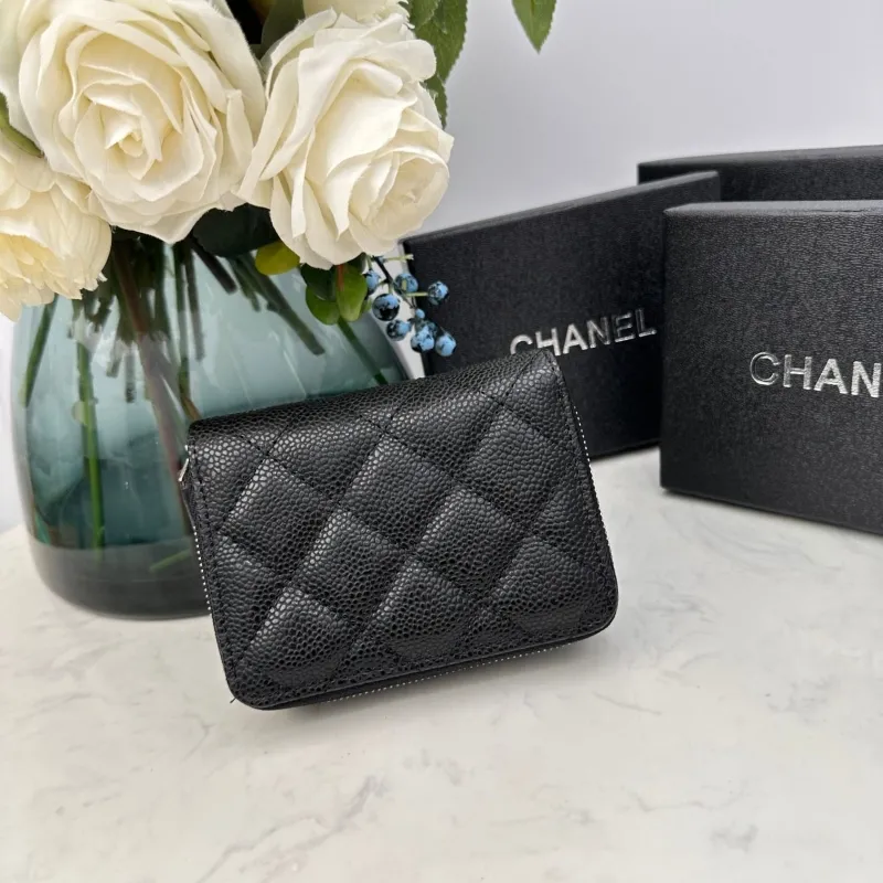 Chanel Black Zip Compact Wallet - Image 3
