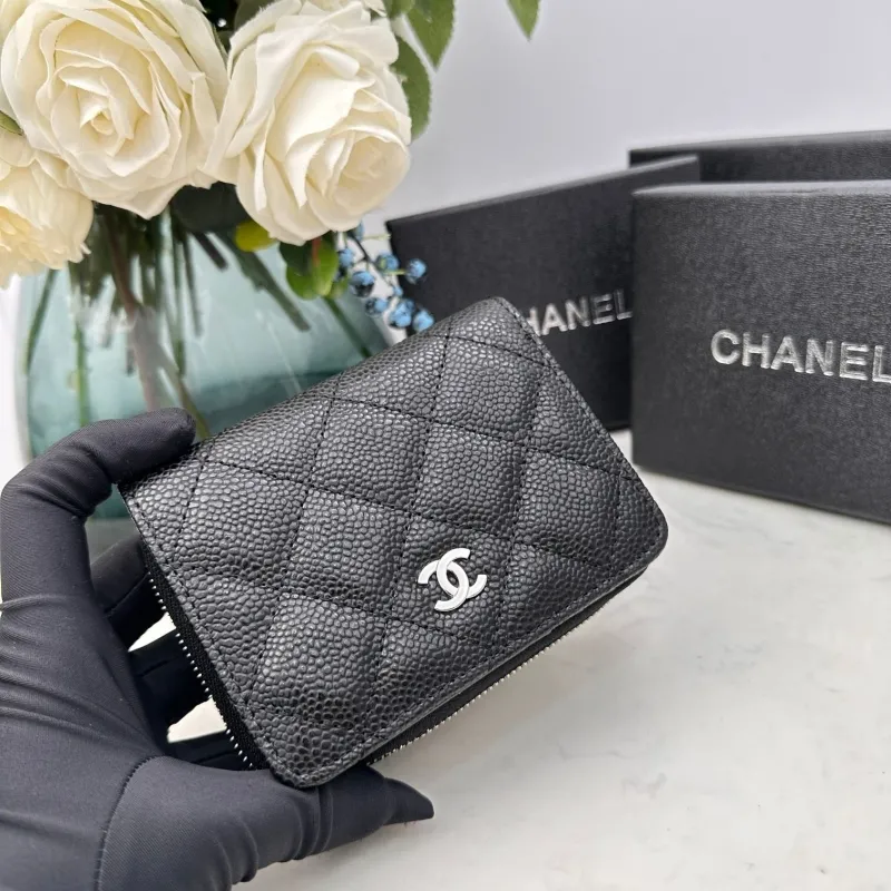 Chanel Black Zip Compact Wallet - Image 4