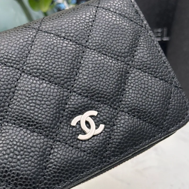 Chanel Black Zip Compact Wallet - Image 5