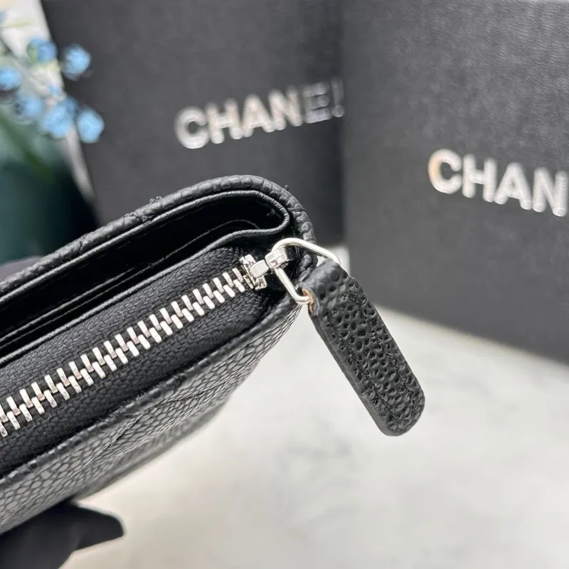 Chanel Black Zip Compact Wallet - Image 7