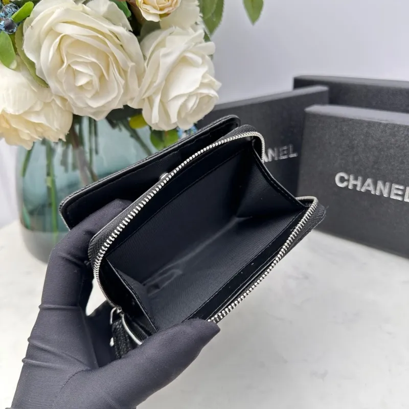 Chanel Black Zip Compact Wallet - Image 9