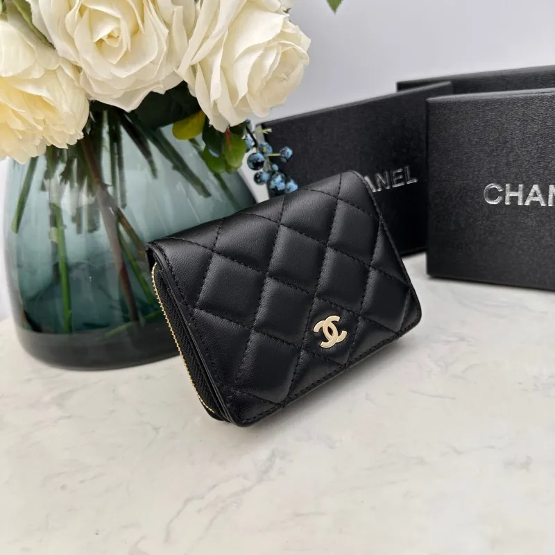 Alternative view of Chanel Black Quilted Zip Wallet