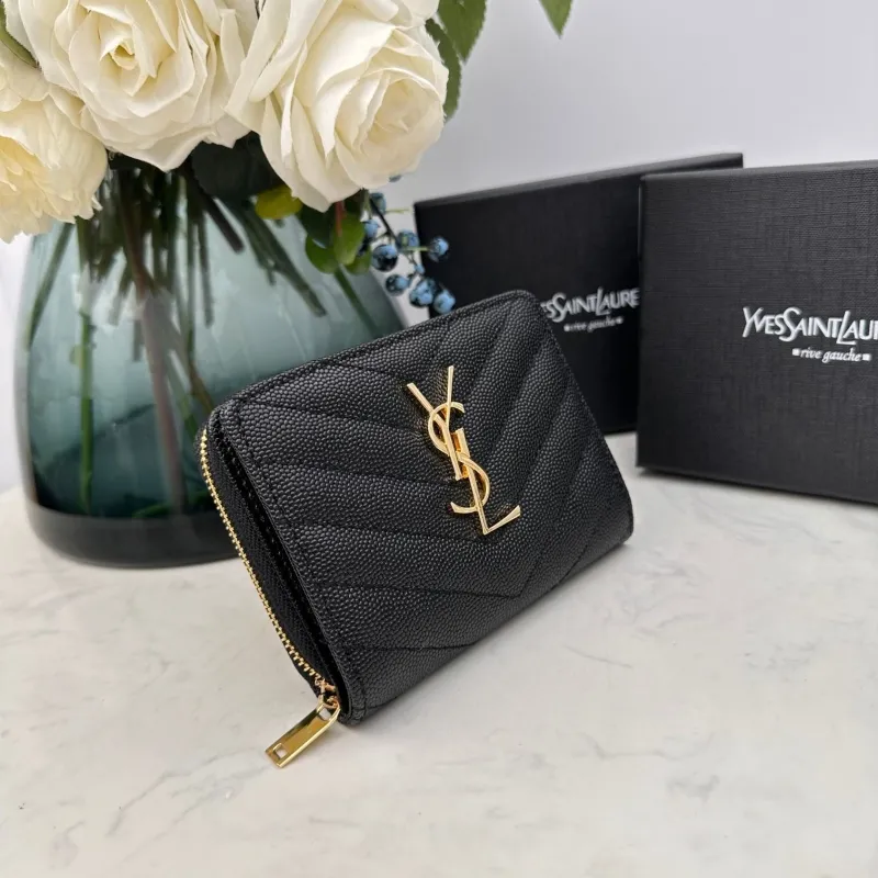 Alternative view of YSL Black Compact Zip Wallet 62