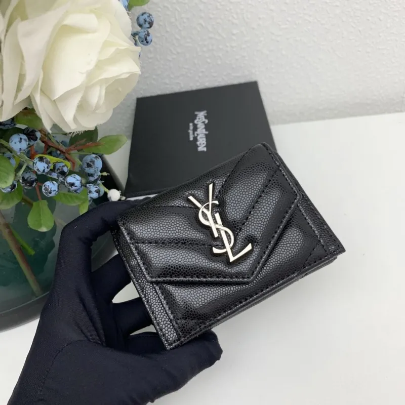 Alternative view of YSL Black Quilted Mini Wallet 6868