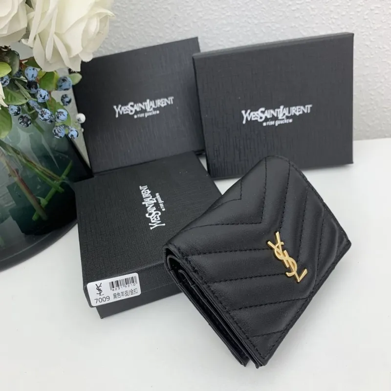 Alternative view of Yves Saint Laurent Black Quilted Card Wallet 7009