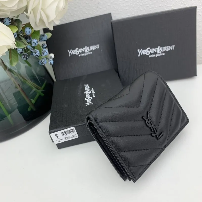 Alternative view of YSL Black Leather Wallet 7009