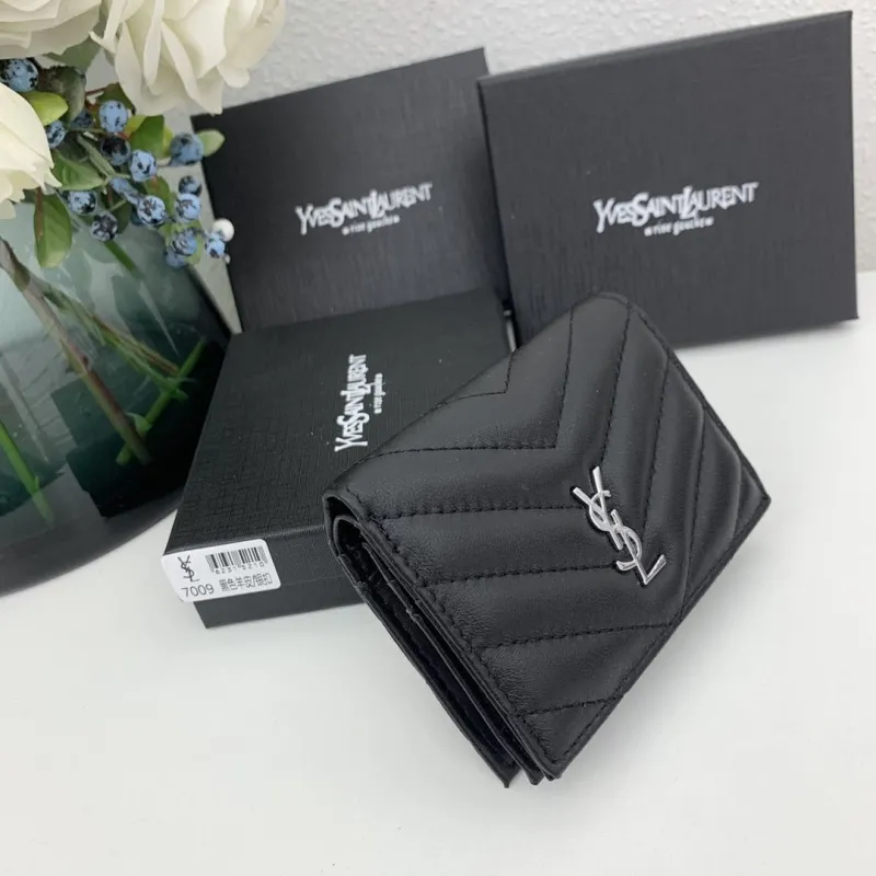 Alternative view of Yves Saint Laurent Black Quilted Leather Wallet 7009