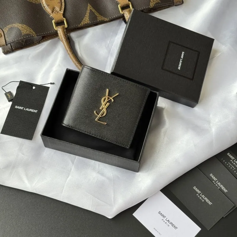 Saint Laurent Black Leather Bifold Wallet