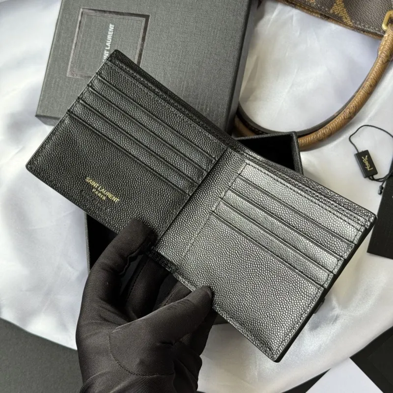 Saint Laurent Black Leather Bifold Wallet - Image 6