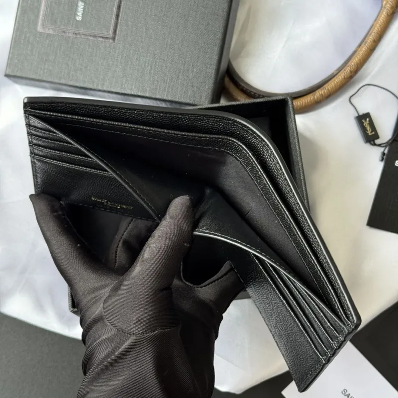 Saint Laurent Black Leather Bifold Wallet - Image 8