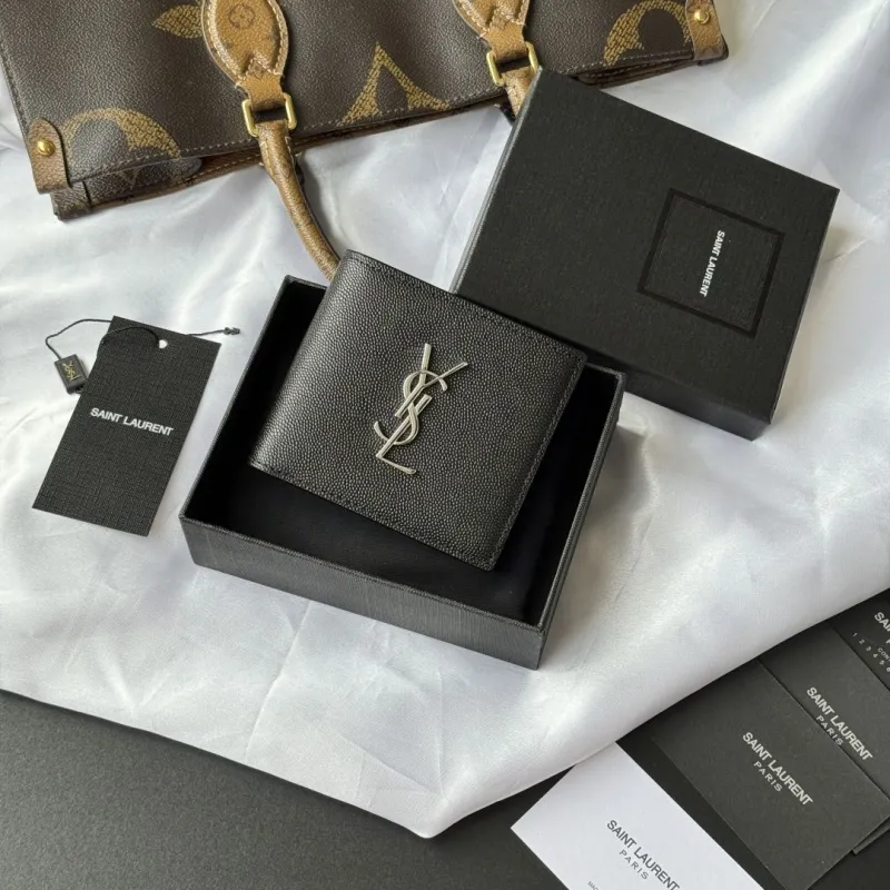 Saint Laurent Black Leather Bifold Wallet