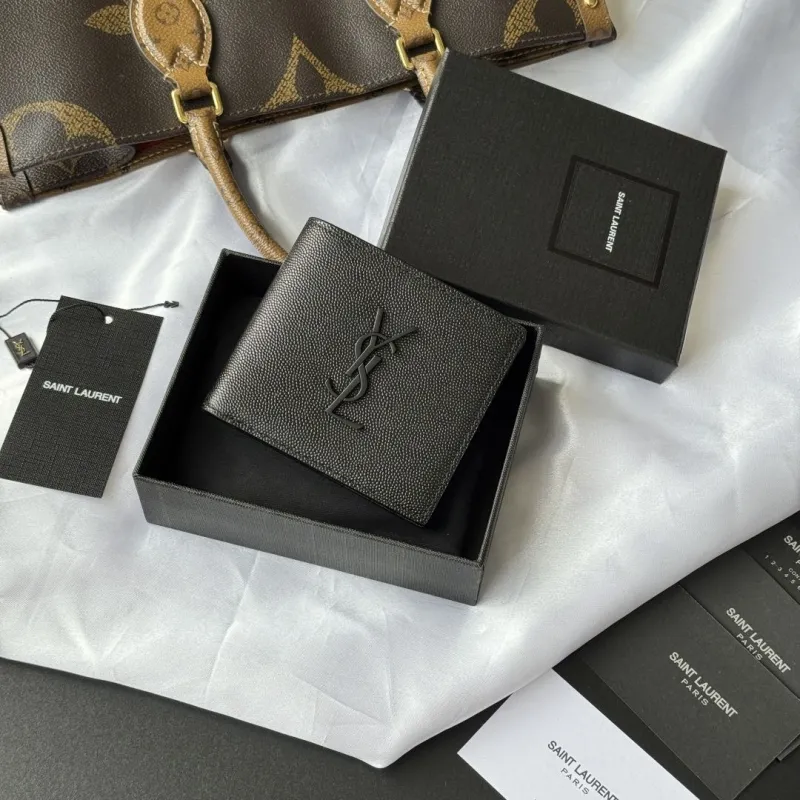 Saint Laurent Black Leather Bifold Wallet