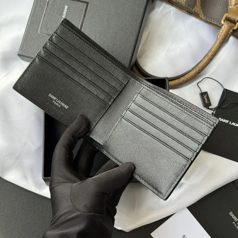 Saint Laurent Black Leather Bifold Wallet - Image 6