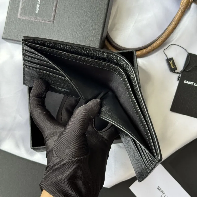 Saint Laurent Black Leather Bifold Wallet - Image 8