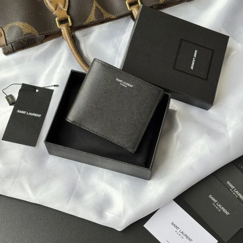 Saint Laurent Black Leather Bifold Wallet 81