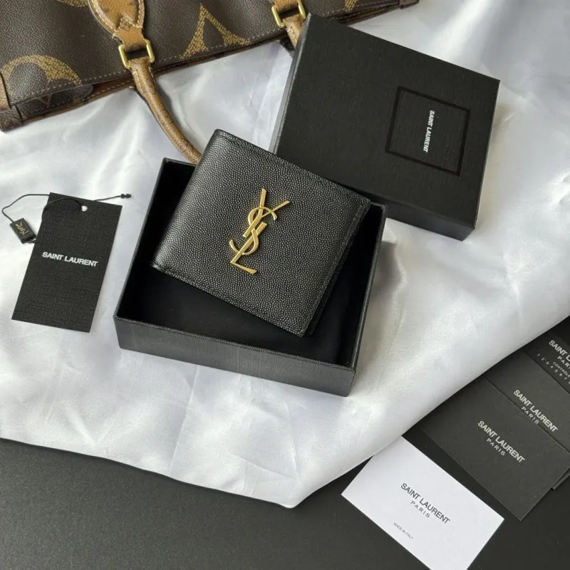 Saint Laurent Black Leather Bifold Wallet