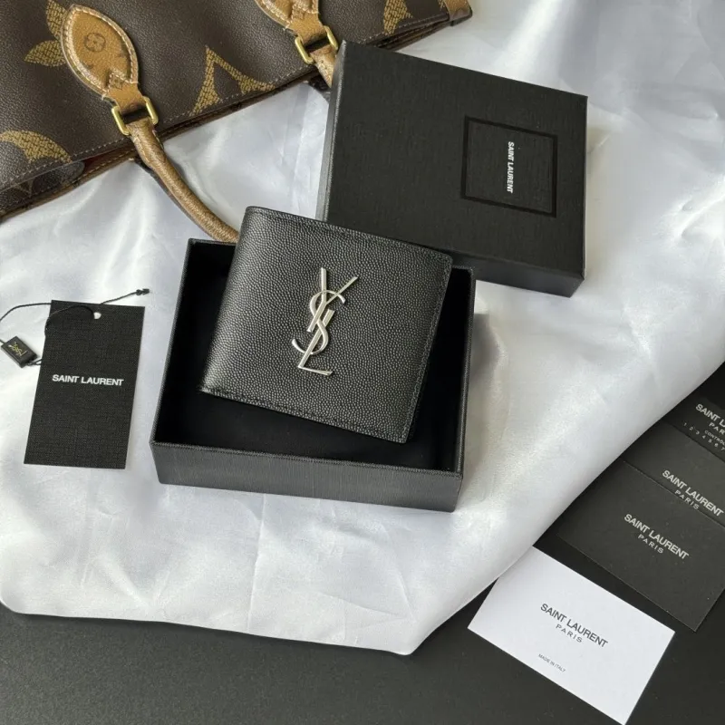 Saint Laurent Black Leather Bifold Wallet