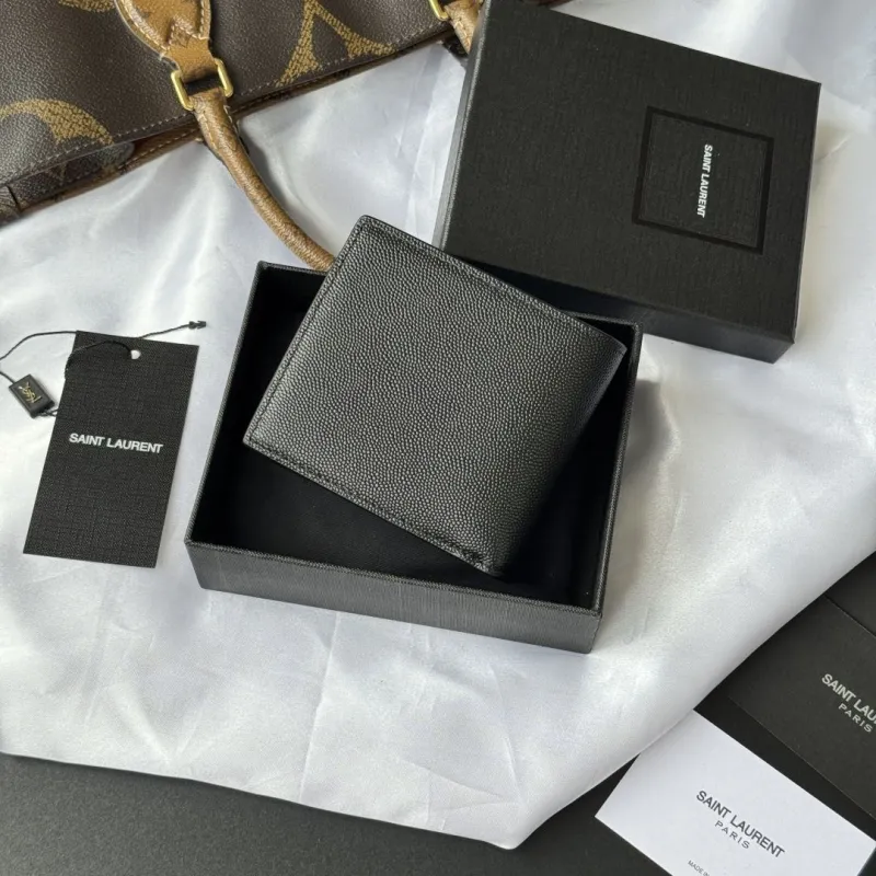 Saint Laurent Black Leather Bifold Wallet - Image 5