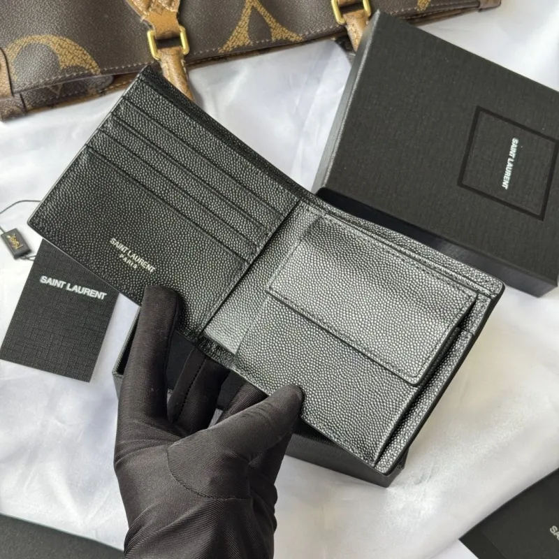 Saint Laurent Black Leather Bifold Wallet - Image 9