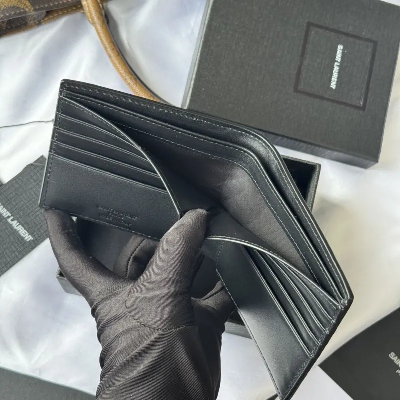 Alternative view of Saint Laurent Black Crocodile Embossed Bifold Wallet