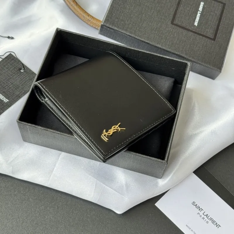 Saint Laurent Black Leather Bifold Wallet - Image 4
