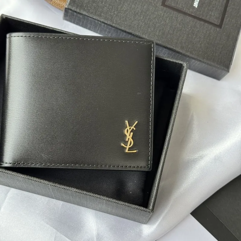 Saint Laurent Black Leather Bifold Wallet - Image 5
