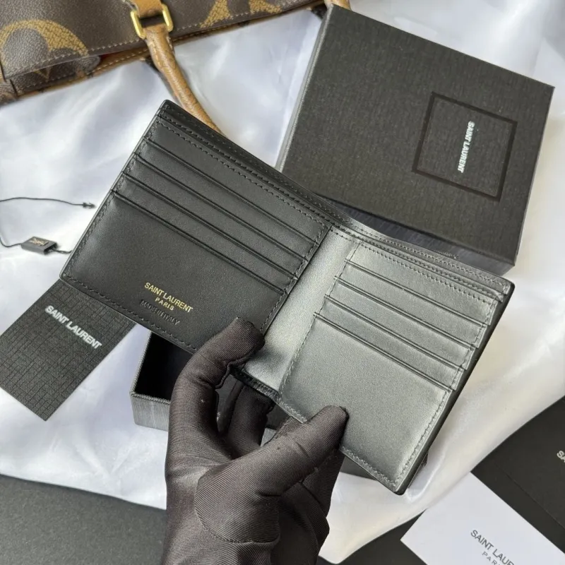 Saint Laurent Black Leather Bifold Wallet - Image 6