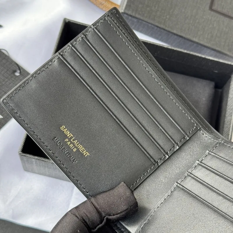 Saint Laurent Black Leather Bifold Wallet - Image 7