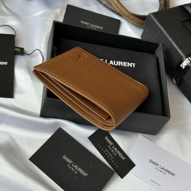 Saint Laurent Brown Leather Bifold Wallet 97 - Image 3
