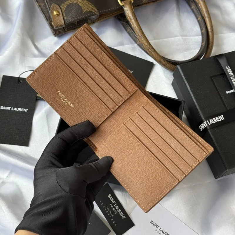 Saint Laurent Brown Leather Bifold Wallet 97 - Image 6