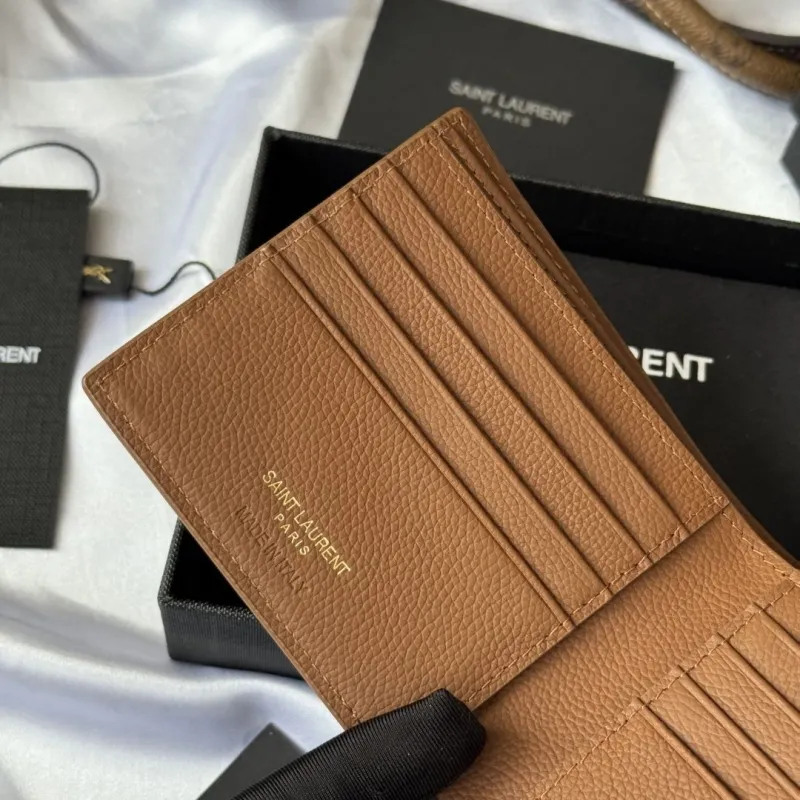 Saint Laurent Brown Leather Bifold Wallet 97 - Image 7