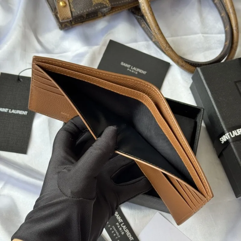 Saint Laurent Brown Leather Bifold Wallet 97 - Image 9