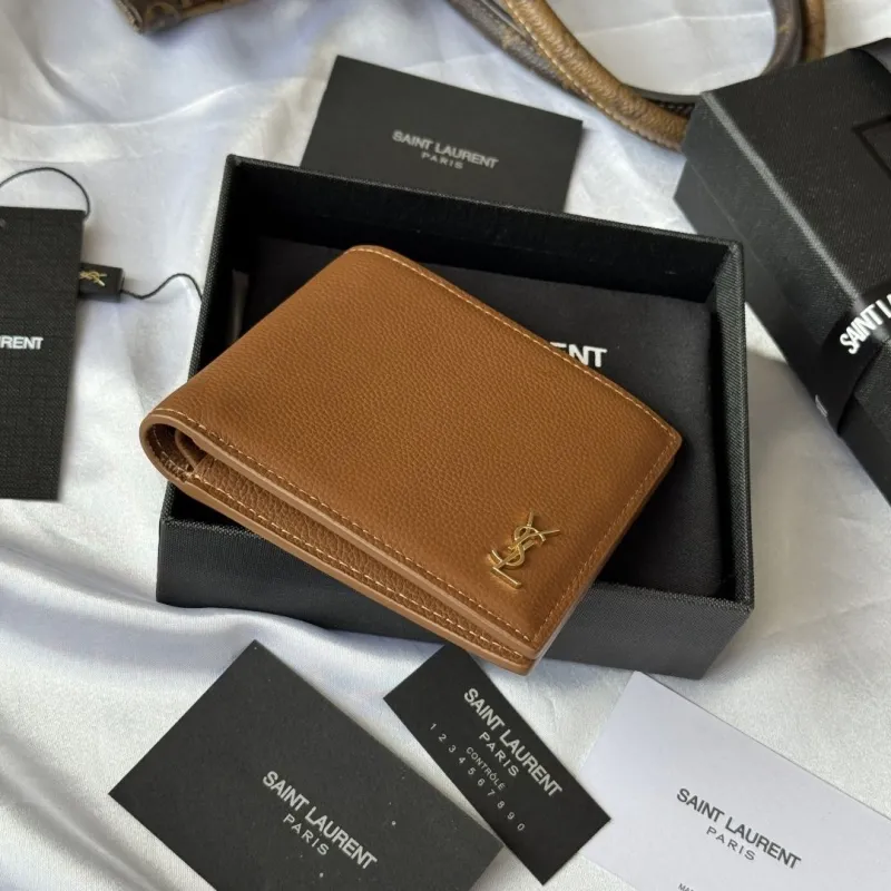 Saint Laurent Brown Leather Bifold Wallet - Image 4